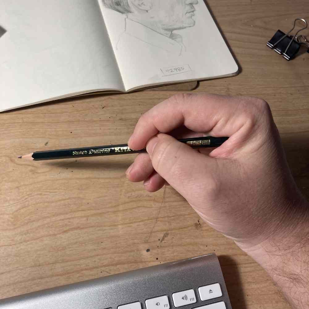 Kita-Boshi 9500 HB Pencil Held by the end of the pencil