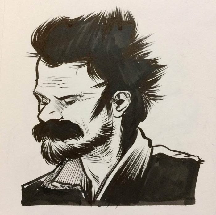Drawing inked with a Platinum CF-5000 brush pen