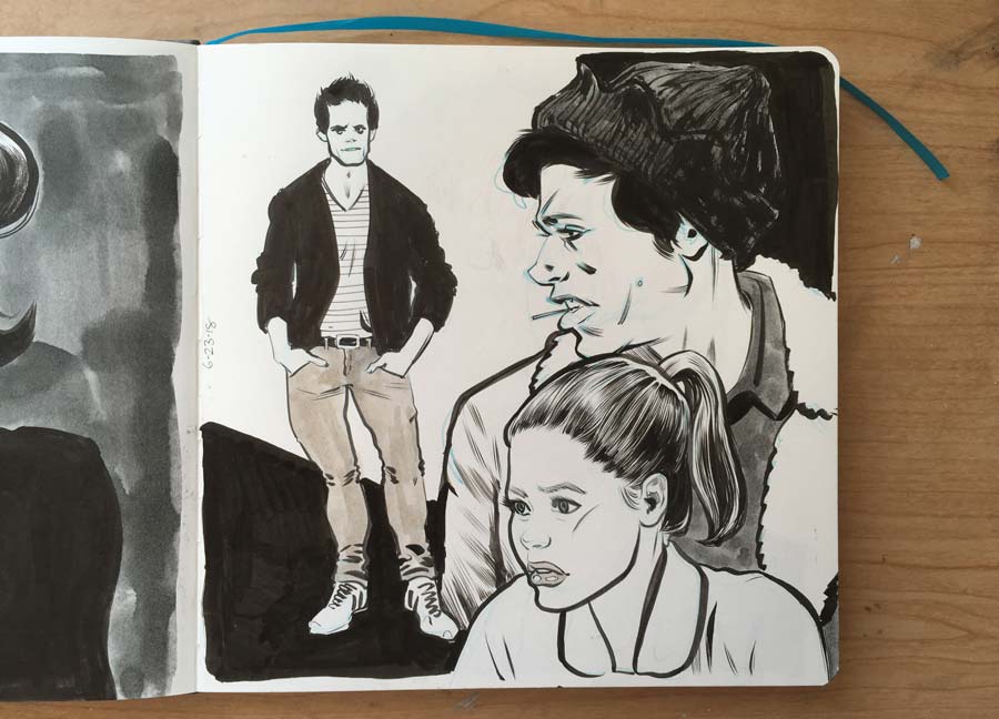Sketchbook Example with Pentel Pigment Ink Brush Pen