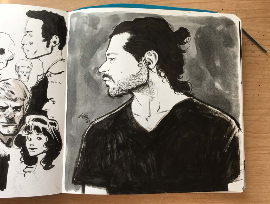 Sketchbook Example with Pentel Pigment Ink Brush Pen