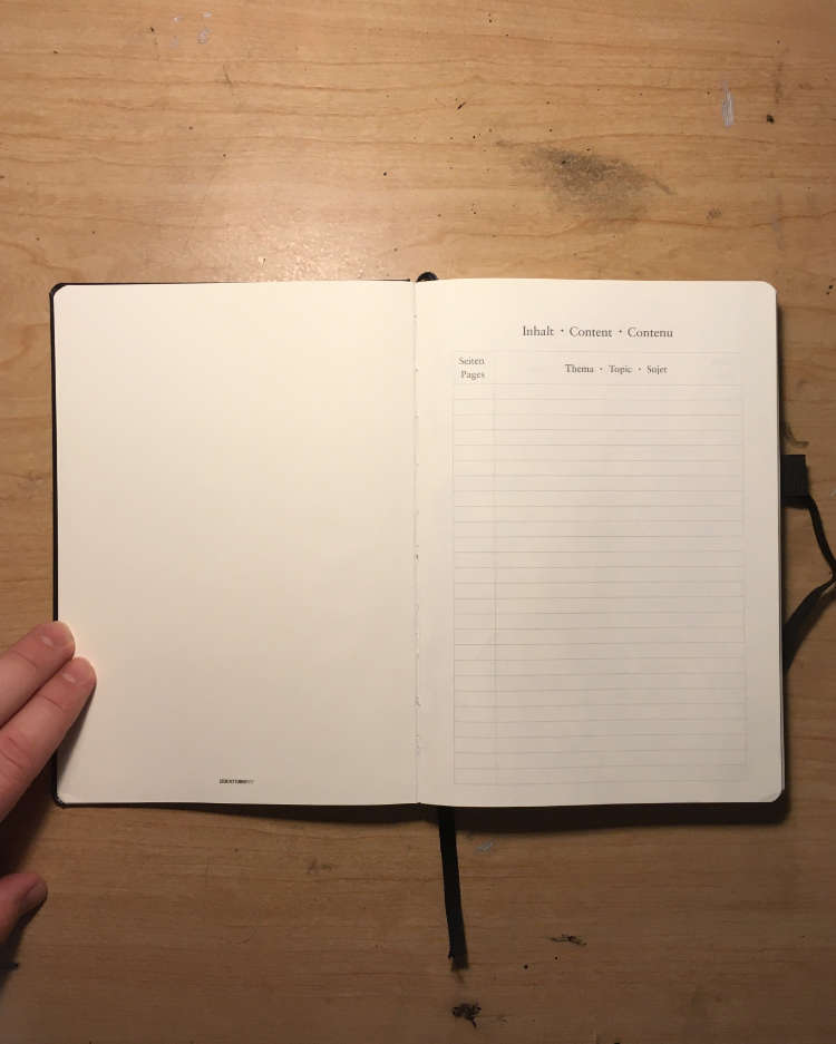 LEUCHTTURM1917 Plain Journal Table of Contents page TOC