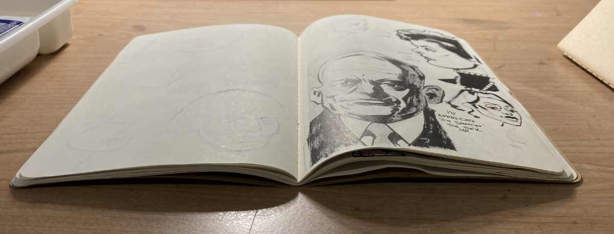 Sketches in Graphite and Ink in a Moleskine Cahier Journal