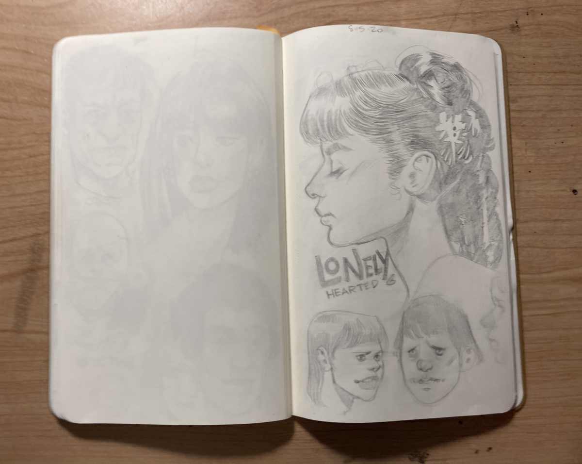 Sketches in Graphite in a Moleskine Cahier Journal