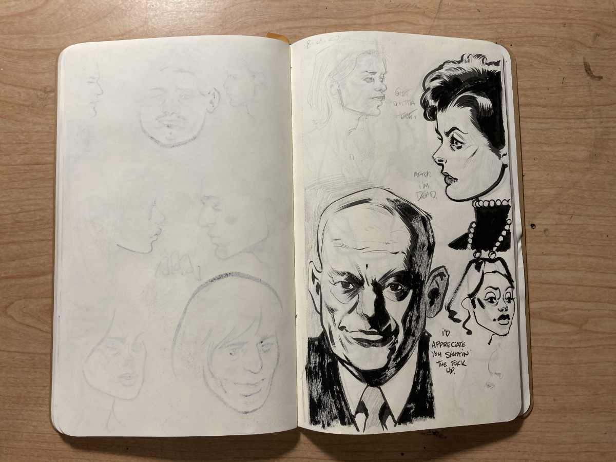 Sketches in Graphite and Ink in a Moleskine Cahier Journal