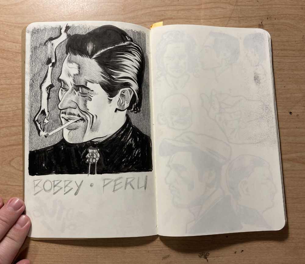 Bobby Peru sketch in my Moleskine Cahier Journal