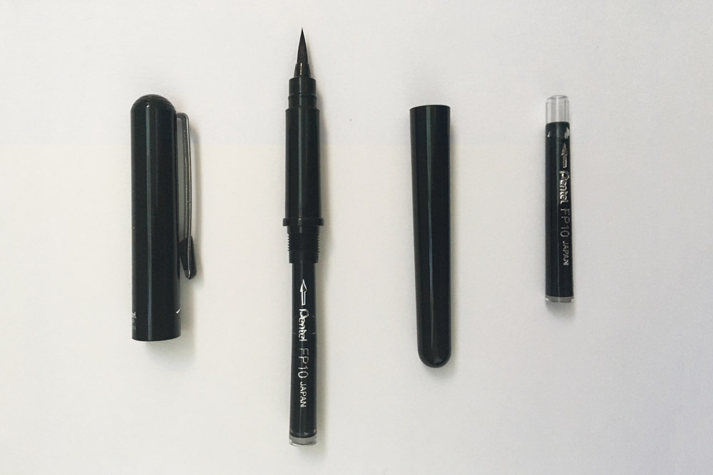 Exploded view of Pentel Pocket Brush Pen