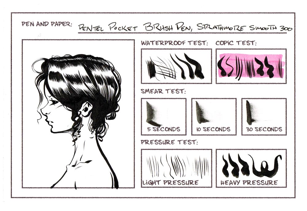 Pentel Pocket Brush Pen on Strathmore Bristol Smooth 300
