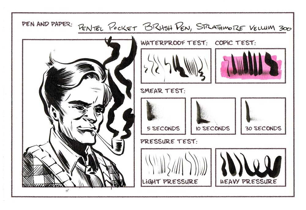 Pentel Pocket Brush Pen on Strathmore Bristol Vellum 300