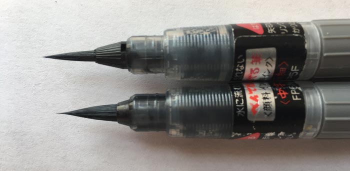 Brush Tip Comparison between Extra Fine and Medium