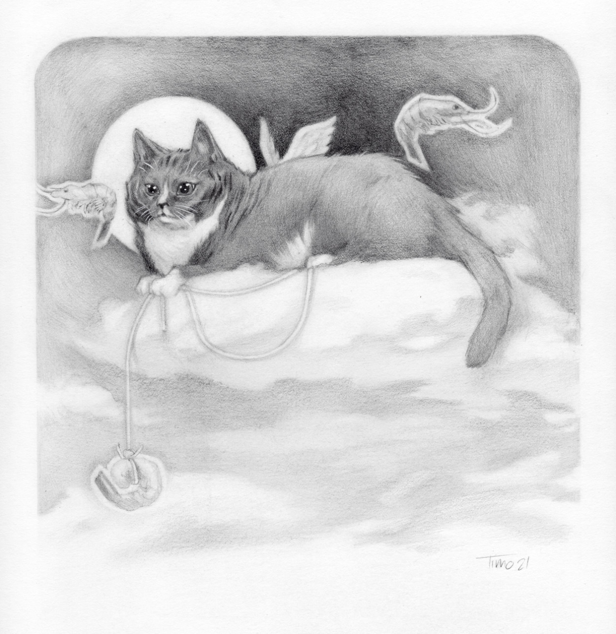 Art Piece in honer of My Cat Mama Bear in Graphite on Legion Stonhenge Paper